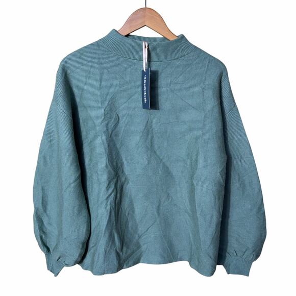 NEW ModCloth Casual Keeper Mock Neck Balloon Sleeve Sweater Size Large - Picture 2 of 8